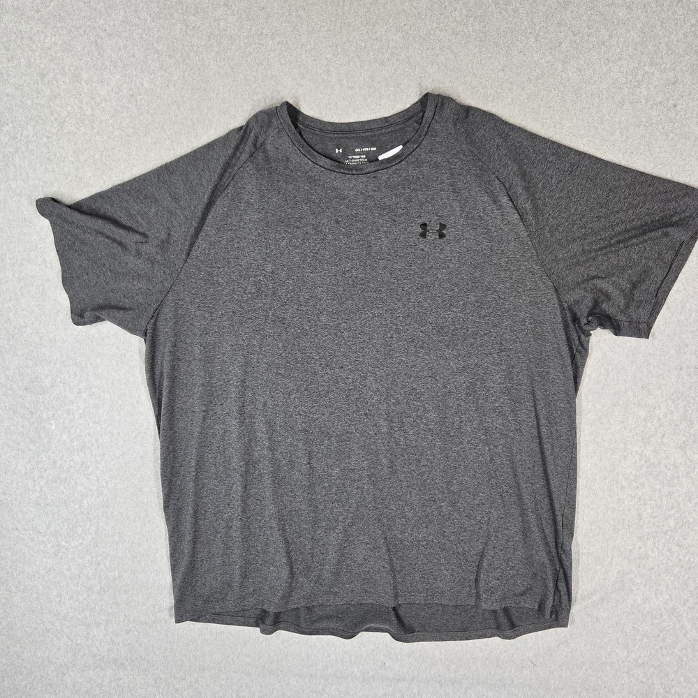 Under Armour Men Shirt 4XL Gray Embroidered UA Tech T-Shirt Logo Short Sleeve